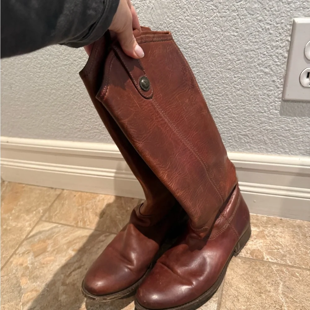 Frye Women's Over-the-Knee Leather Boots in Brown - Picture 1 of 6
